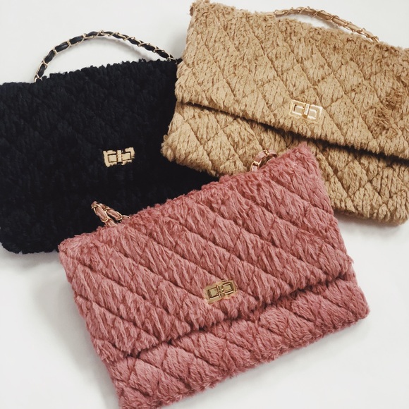 🆕Cecelia Taupe Teddy Faux Fur Handbag - Picture 7 of 8